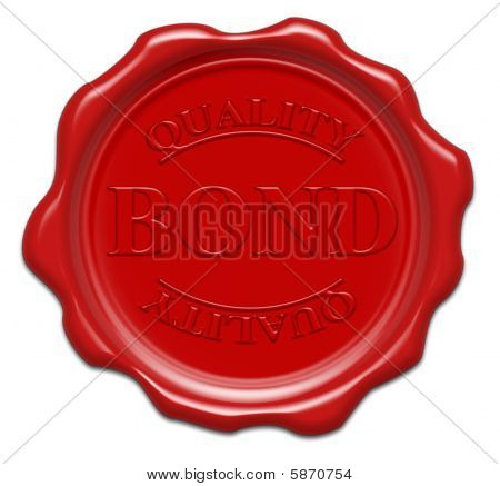 Anleihe Qualität Illustration rot Siegel isolated on white Background mit Word: Bond