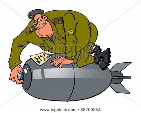 Cartoon Instructor And Cadet