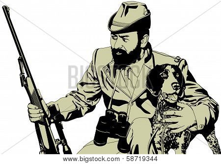 hunter and dog