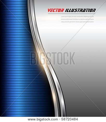 Abstract business background blue and silver, vector illustration.