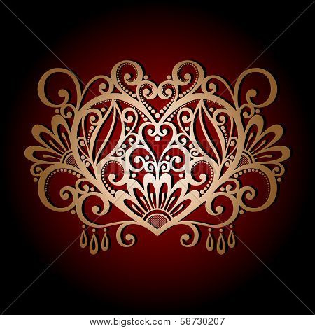 Vintage Card with Heart.
