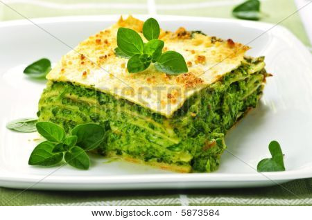 Plate Of Vegeterian Lasagna