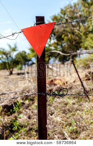 Mine field in Golan Heights in Israel