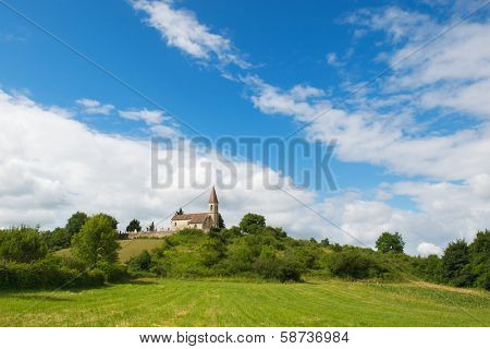 Little church in French landscape