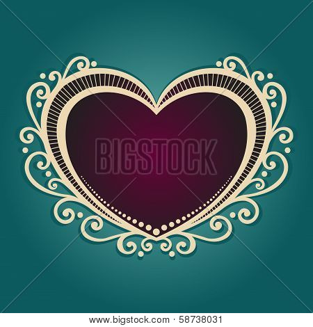 Vintage Card with Heart.