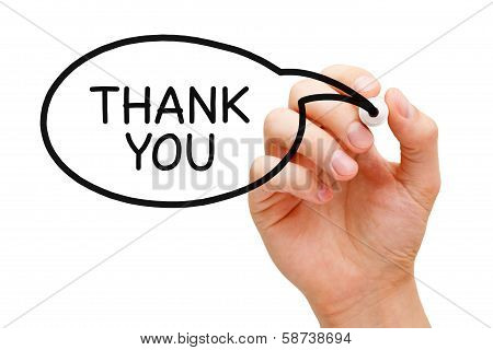 Thank You Speech Bubble Concept