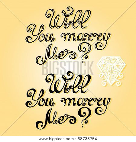Vector Inscription Will You Marry Me
