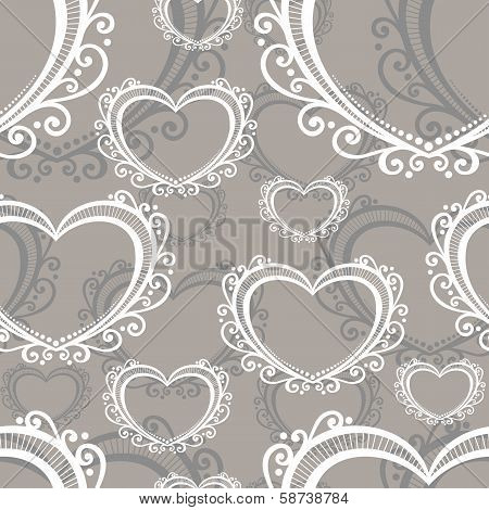 Vector Seamless Pattern with Hearts