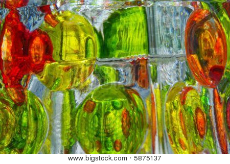 Reflexões de vidro colorido