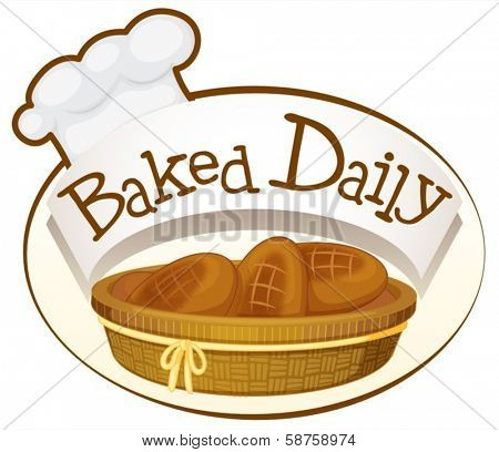 Illustration of a bakery label on a white background