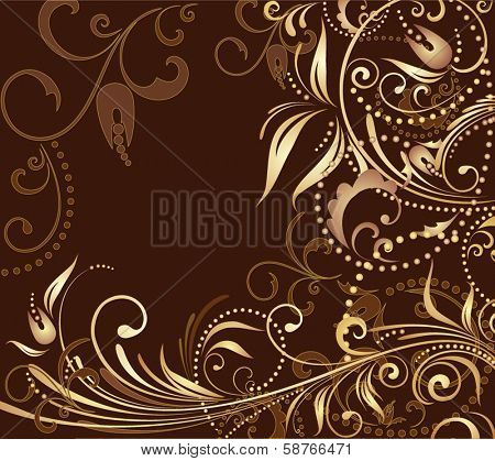 Floral background. Gold collection
