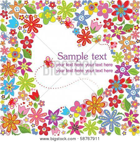 Spring floral frame
