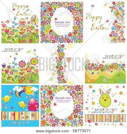 Set of easter greeting cards