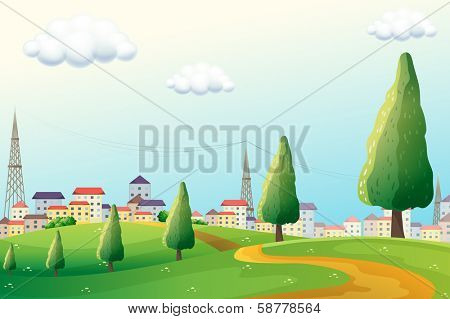 Illustration of the hills across the neighborhood