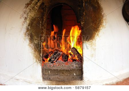 Ogień w piecu