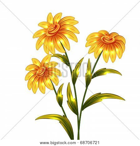 Vector yellow flowers
