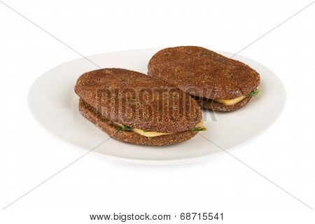 Two Rye Flatbred On A Plate