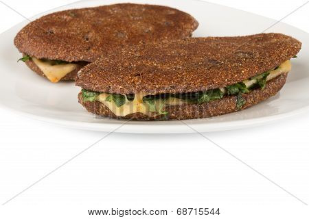 Two Rye Flatbred On A Plate