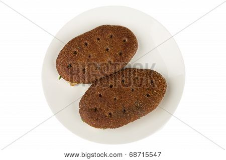 Two Rye Flatbred On A Plate