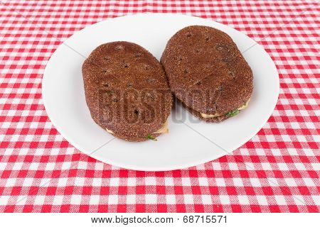 Two Rye Flatbred On A Plate