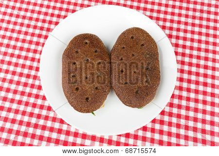Two Rye Flatbred On A Plate