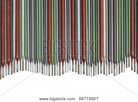 Colorful Welding Sticks Electrodes Wave Background
