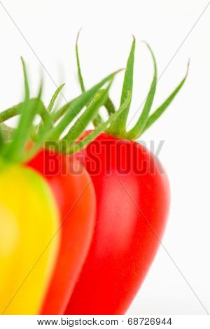 Close Up Of Ripening Tomato Cluster