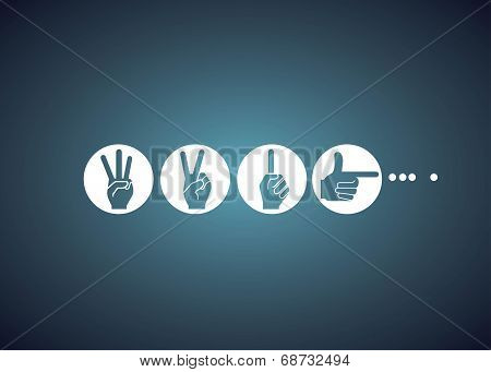 hand sign, loading bar