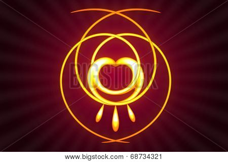 Abstract Glowing Heart Design Background
