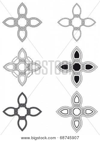 Celtic knot six different arrangements