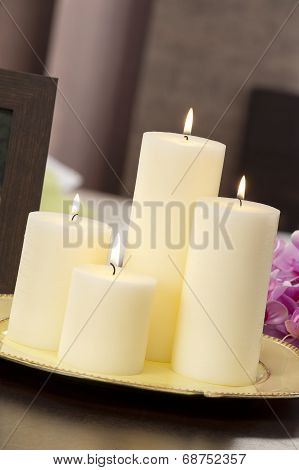 Still Life Of Home Lighting Candles
