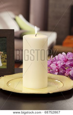Still Life Of Home Lighting Candles