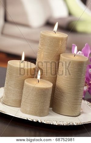 Still Life Of Home Lighting Candles