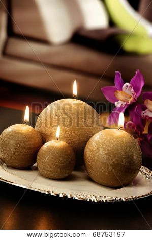 Still Life Of Home Lighting Candles