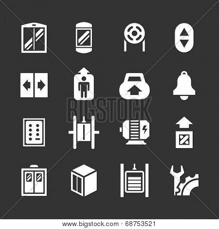 Set Icons Of Elevator And Lift