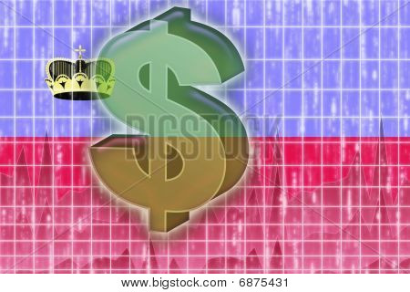Bandiera dell'economia finanza Lichenstein