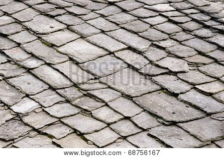 Traditional Roof Covered With Cap Stone