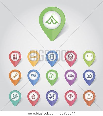 mapping pins icons travel