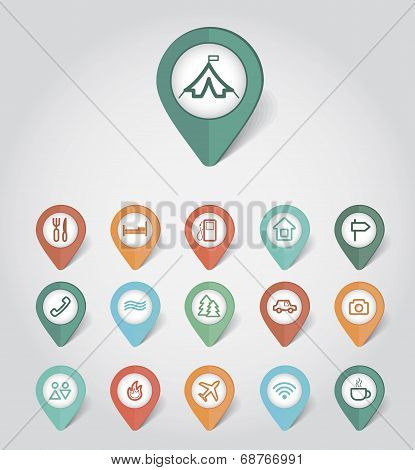 mapping pins icons travel