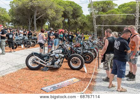 FARO - JULY 19: motorcycle exhibition at the XXXIII - International Motorcycle Meeting in Faro, Portugal, July 19, 2014 