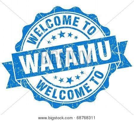 Welcome To Watamu Blue Vintage Isolated Seal