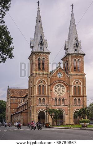 Catholic Cathedral Of Notre Dame In Saigon.