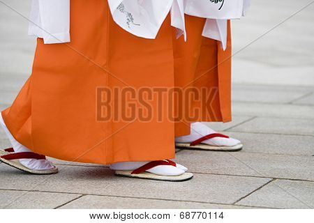 Japanese Women in Traditional Dress at Meiji Shrine