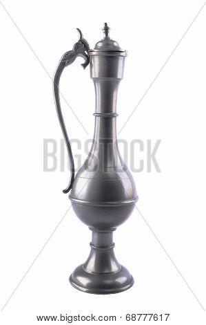 Tin Flagon With Lid And Handle