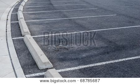 Curved Parking Spaces And Curbs.