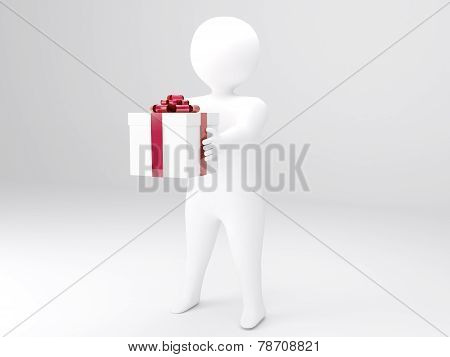 3D Man With Box