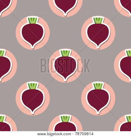 Beet Pattern. Seamless Texture With Beetroot