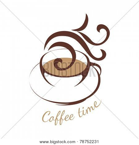 coffee logo template with stylized cup