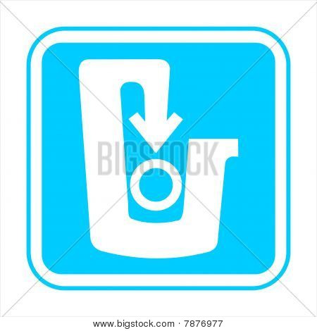 Blauw bord geïsoleerd op een witte achtergrond