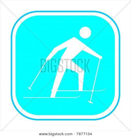 Blauw bord op een witte achtergrond